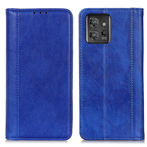 Leather Case Stands Flip Cover Holder D03Y for Motorola ThinkPhone 5G Blue