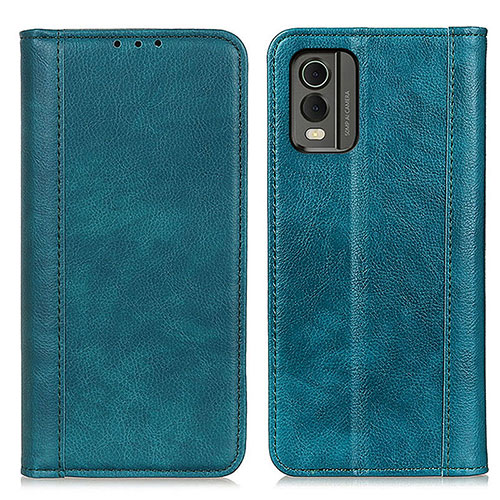 Leather Case Stands Flip Cover Holder D03Y for Nokia C32 Green