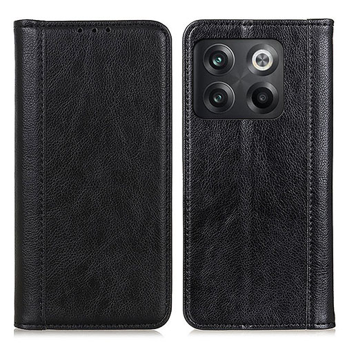 Leather Case Stands Flip Cover Holder D03Y for OnePlus 10T 5G Black