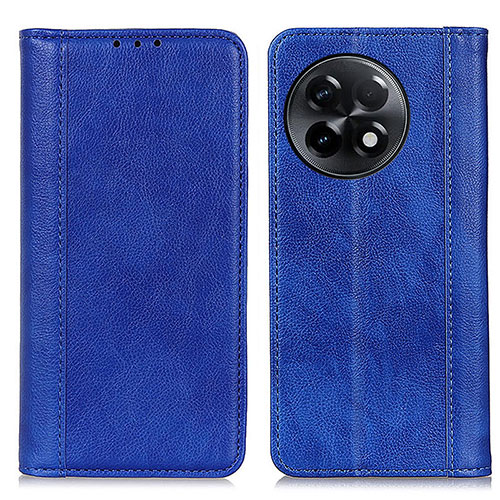 Leather Case Stands Flip Cover Holder D03Y for OnePlus Ace 2 5G Blue