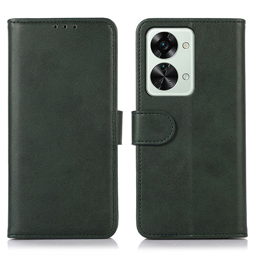 Leather Case Stands Flip Cover Holder D03Y for OnePlus Nord 2T 5G Green