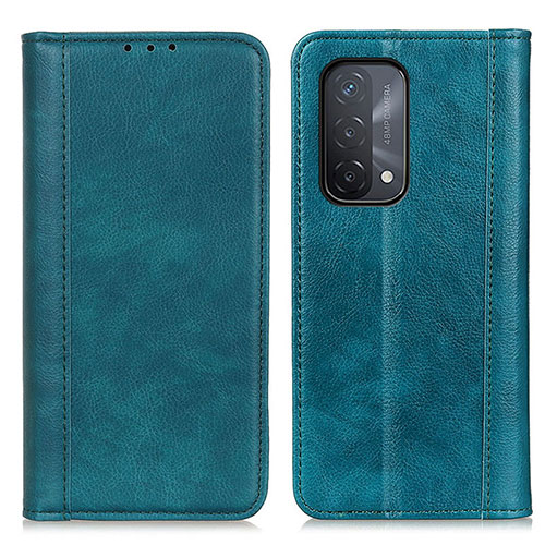 Leather Case Stands Flip Cover Holder D03Y for Oppo A54 5G Green