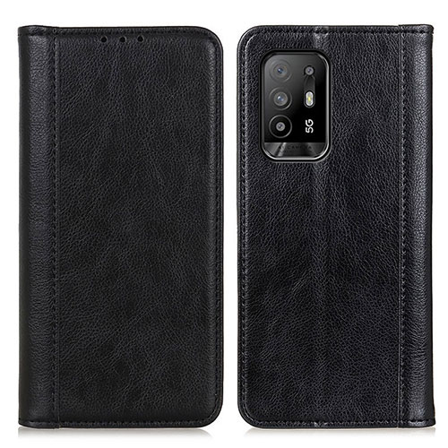 Leather Case Stands Flip Cover Holder D03Y for Oppo A94 5G Black