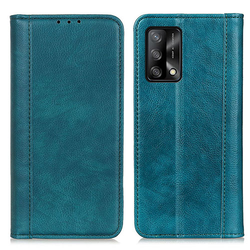 Leather Case Stands Flip Cover Holder D03Y for Oppo F19 Green
