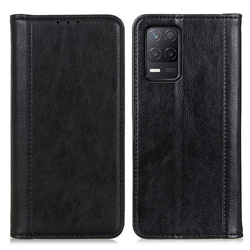 Leather Case Stands Flip Cover Holder D03Y for Realme 8 5G Black