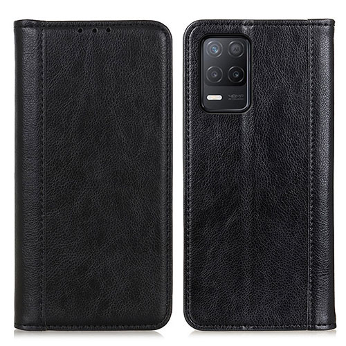 Leather Case Stands Flip Cover Holder D03Y for Realme 9 5G India Black