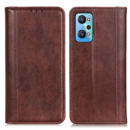 Leather Case Stands Flip Cover Holder D03Y for Realme GT Neo 3T 5G Brown