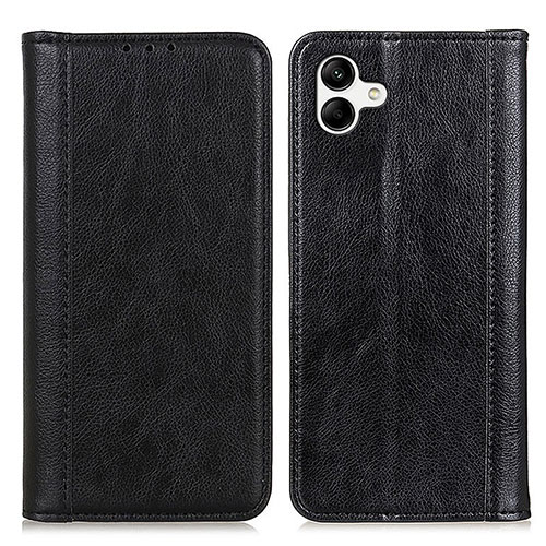 Leather Case Stands Flip Cover Holder D03Y for Samsung Galaxy A05 Black