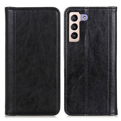 Leather Case Stands Flip Cover Holder D03Y for Samsung Galaxy S22 Plus 5G Black