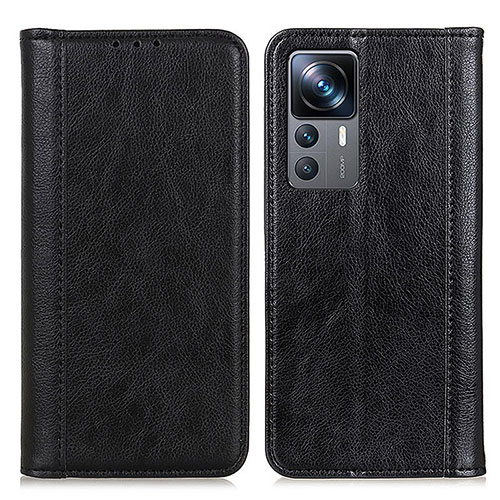 Leather Case Stands Flip Cover Holder D03Y for Xiaomi Mi 12T Pro 5G Black