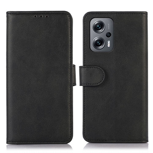 Leather Case Stands Flip Cover Holder D03Y for Xiaomi Poco X4 GT 5G Black