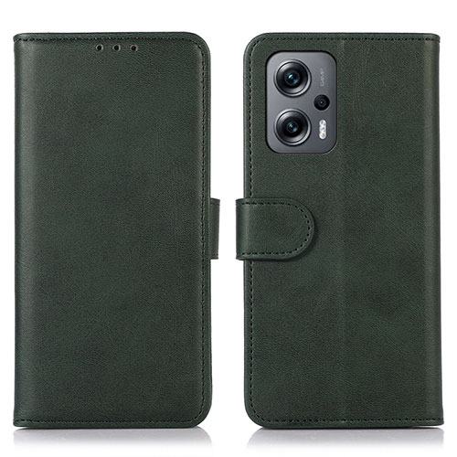 Leather Case Stands Flip Cover Holder D03Y for Xiaomi Redmi Note 11T Pro 5G Green