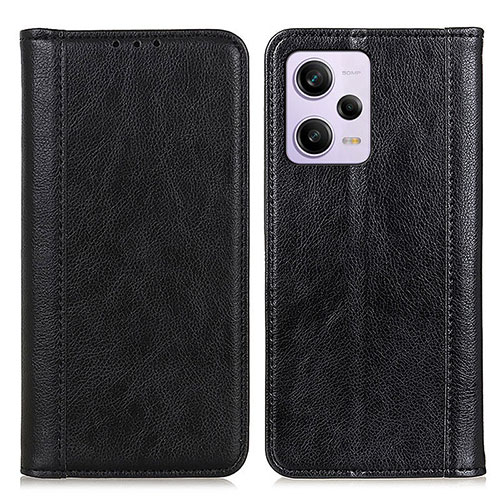 Leather Case Stands Flip Cover Holder D03Y for Xiaomi Redmi Note 12 Explorer Black