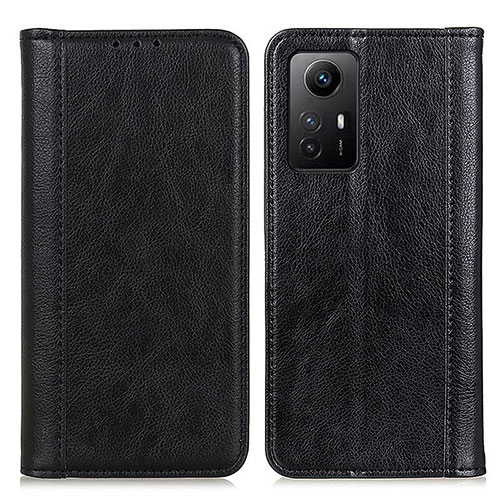 Leather Case Stands Flip Cover Holder D03Y for Xiaomi Redmi Note 12S Black