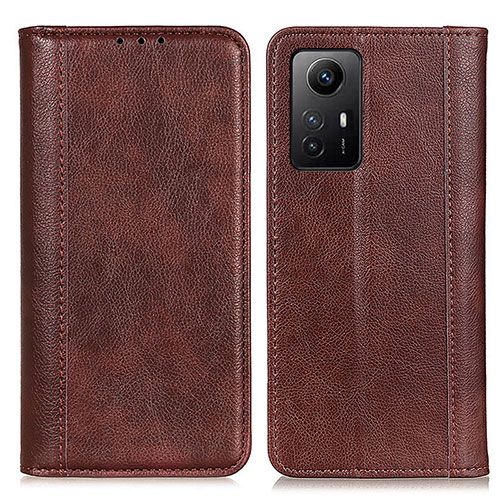 Leather Case Stands Flip Cover Holder D03Y for Xiaomi Redmi Note 12S Brown