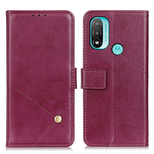 Leather Case Stands Flip Cover Holder D04Y for Motorola Moto E20 Purple