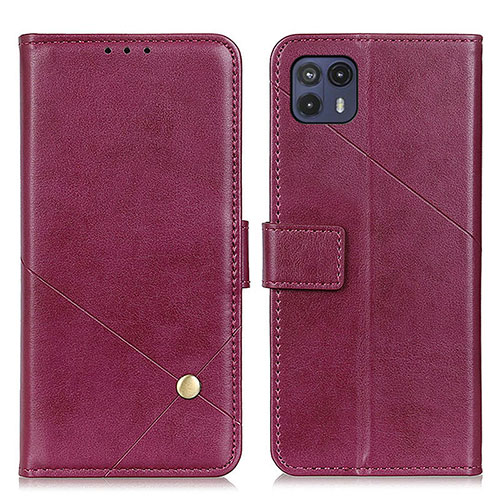 Leather Case Stands Flip Cover Holder D04Y for Motorola Moto G50 5G Purple