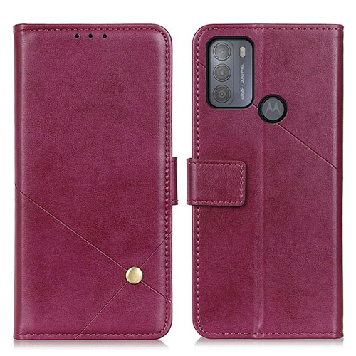 Leather Case Stands Flip Cover Holder D04Y for Motorola Moto G50 Purple