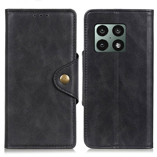 Leather Case Stands Flip Cover Holder D04Y for OnePlus 10 Pro 5G Black