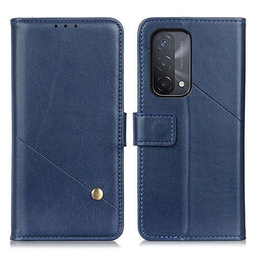 Leather Case Stands Flip Cover Holder D04Y for OnePlus Nord N200 5G Blue