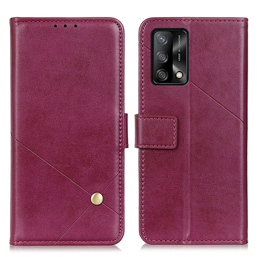 Leather Case Stands Flip Cover Holder D04Y for Oppo A74 4G Purple