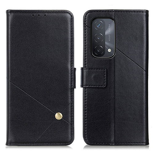 Leather Case Stands Flip Cover Holder D04Y for Oppo A93 5G Black