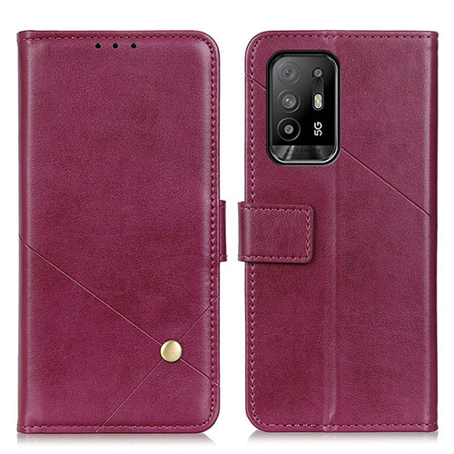 Leather Case Stands Flip Cover Holder D04Y for Oppo A95 5G Purple