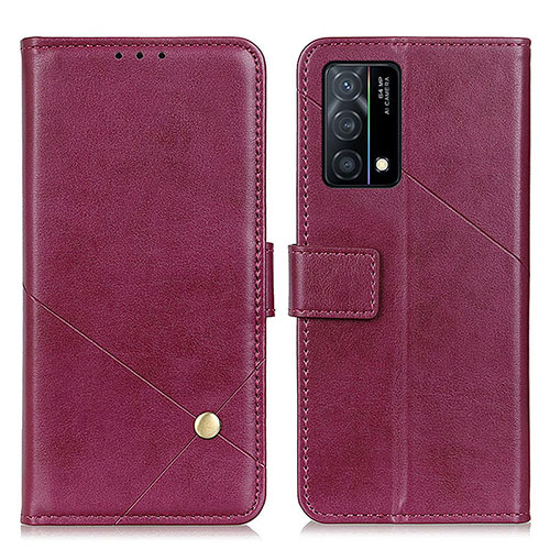Leather Case Stands Flip Cover Holder D04Y for Oppo K9 5G Purple