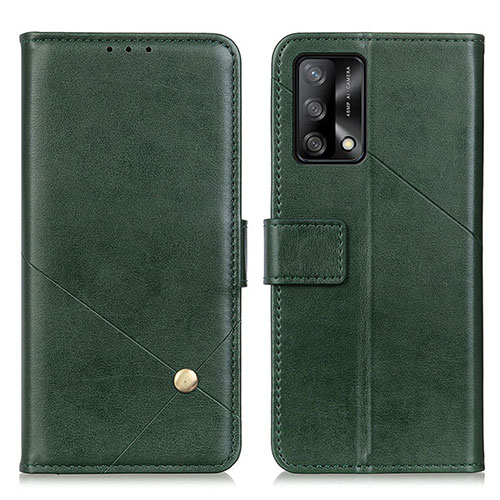 Leather Case Stands Flip Cover Holder D04Y for Oppo Reno6 Lite Green