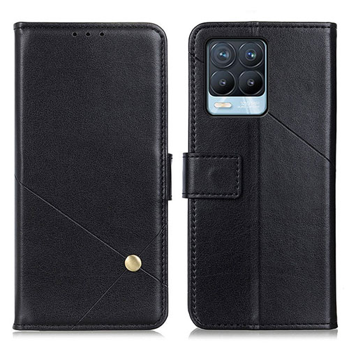 Leather Case Stands Flip Cover Holder D04Y for Realme 8 4G Black