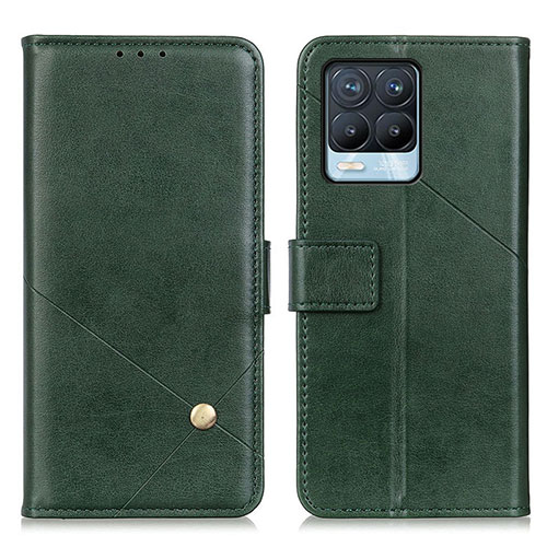 Leather Case Stands Flip Cover Holder D04Y for Realme 8 4G Green