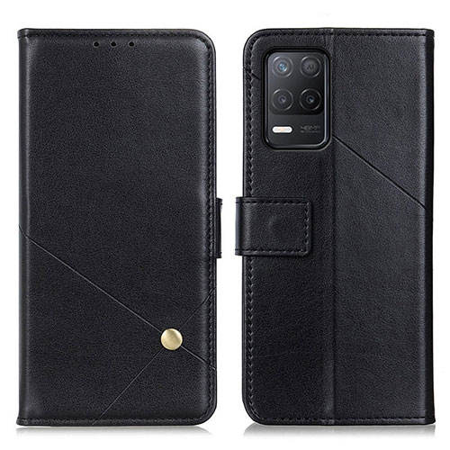 Leather Case Stands Flip Cover Holder D04Y for Realme 8 5G Black