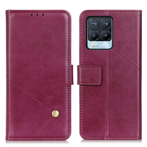 Leather Case Stands Flip Cover Holder D04Y for Realme 8 Pro Red