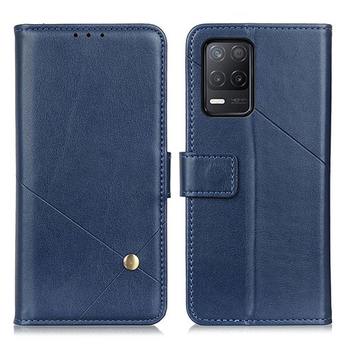 Leather Case Stands Flip Cover Holder D04Y for Realme 9 5G India Blue