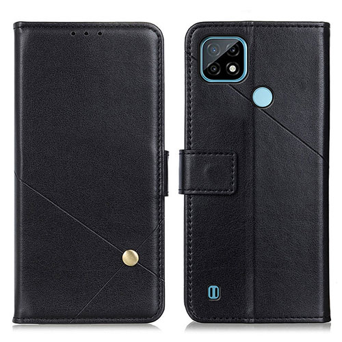 Leather Case Stands Flip Cover Holder D04Y for Realme C21 Black