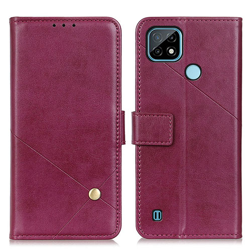 Leather Case Stands Flip Cover Holder D04Y for Realme C21 Red