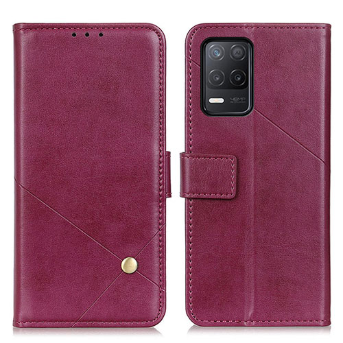 Leather Case Stands Flip Cover Holder D04Y for Realme Q3i 5G Red