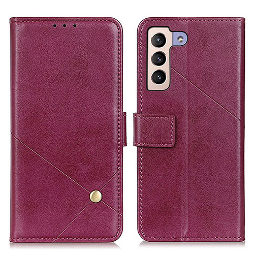 Leather Case Stands Flip Cover Holder D04Y for Samsung Galaxy S21 5G Purple