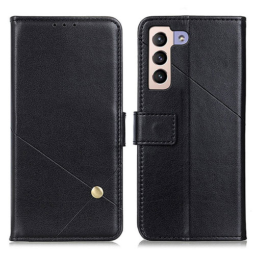 Leather Case Stands Flip Cover Holder D04Y for Samsung Galaxy S22 Plus 5G Black