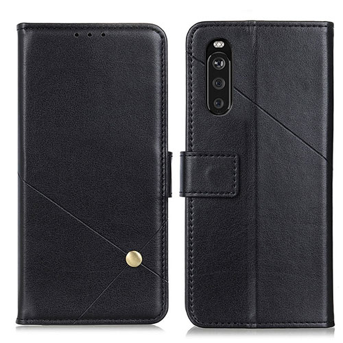 Leather Case Stands Flip Cover Holder D04Y for Sony Xperia 10 III Black