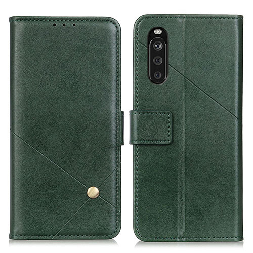 Leather Case Stands Flip Cover Holder D04Y for Sony Xperia 10 III SO-52B Green
