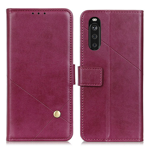 Leather Case Stands Flip Cover Holder D04Y for Sony Xperia 10 III SO-52B Purple