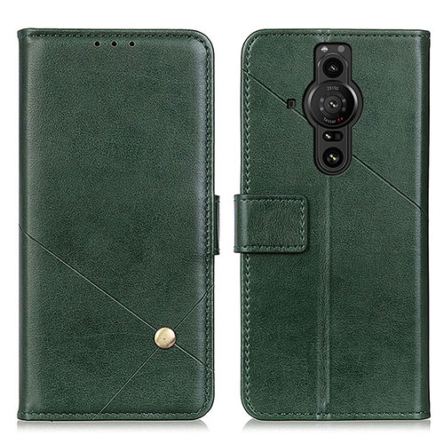 Leather Case Stands Flip Cover Holder D04Y for Sony Xperia PRO-I Green