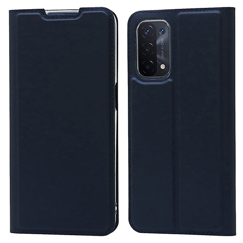 Leather Case Stands Flip Cover Holder D05T for Oppo A54 5G Blue