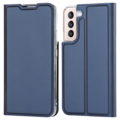 Leather Case Stands Flip Cover Holder D05T for Samsung Galaxy S22 Plus 5G Blue