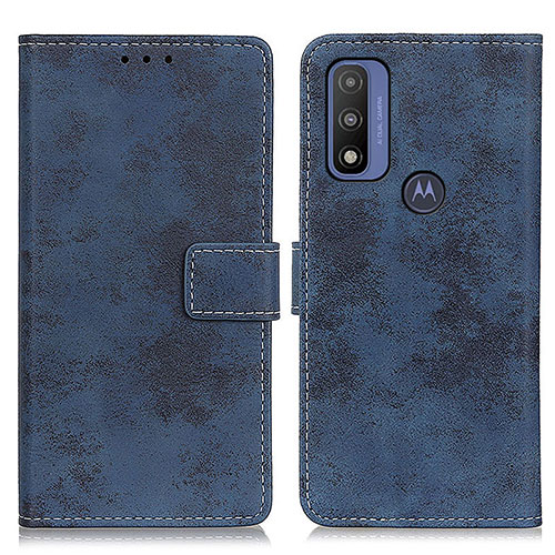 Leather Case Stands Flip Cover Holder D05Y for Motorola Moto G Pure Blue