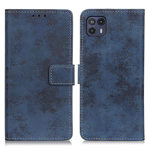 Leather Case Stands Flip Cover Holder D05Y for Motorola Moto G50 5G Blue