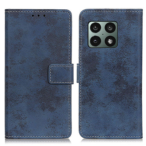 Leather Case Stands Flip Cover Holder D05Y for OnePlus 10 Pro 5G Blue