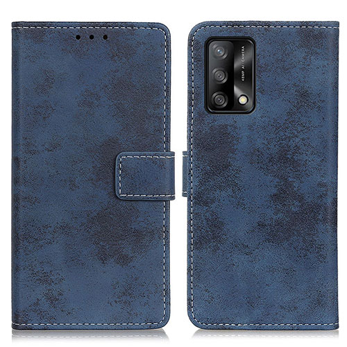 Leather Case Stands Flip Cover Holder D05Y for Oppo F19s Blue