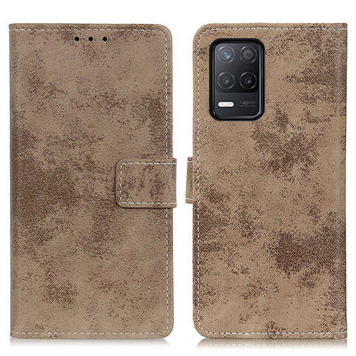 Leather Case Stands Flip Cover Holder D05Y for Realme Narzo 30 5G Khaki